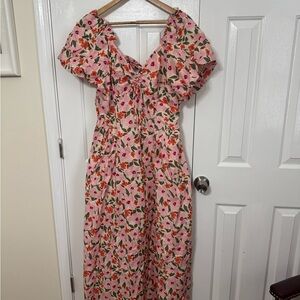 Doe & Rae Pink Floral Maxi Dress NWT